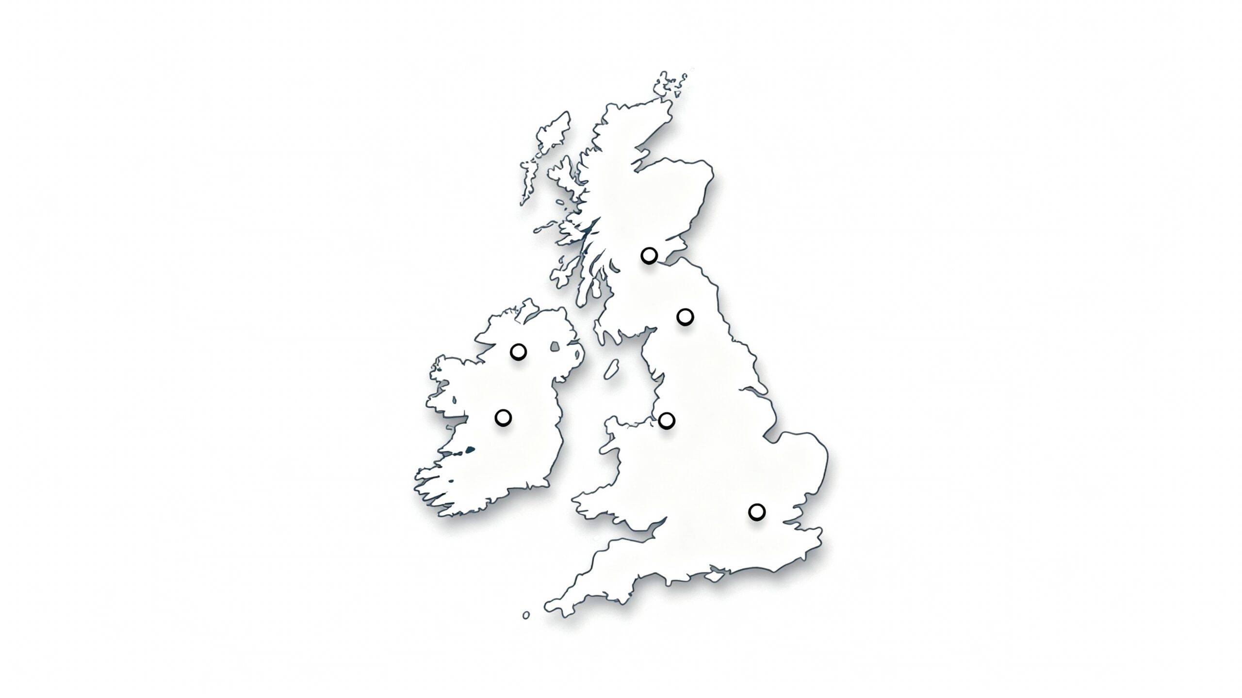 white colored map of United kingdom